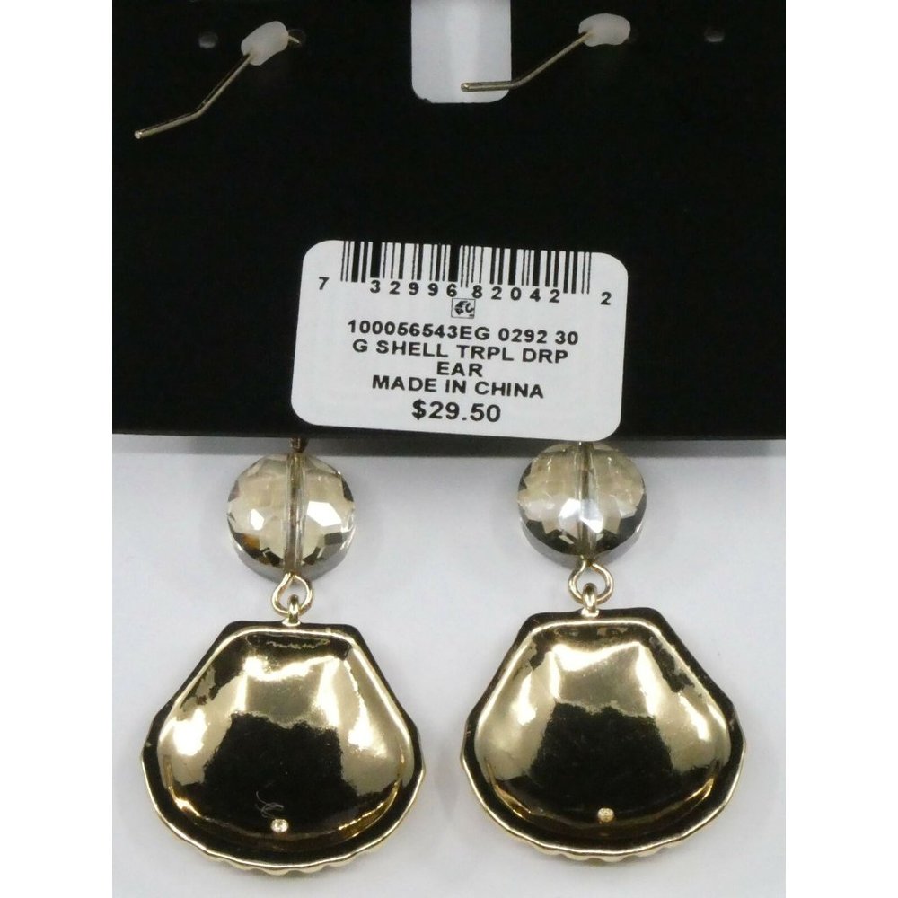 Vibrant I.N.C. Gold-Tone Multicolor Bead Shell Triple Drop Earrings – 50% Off - Picture 4 of 4